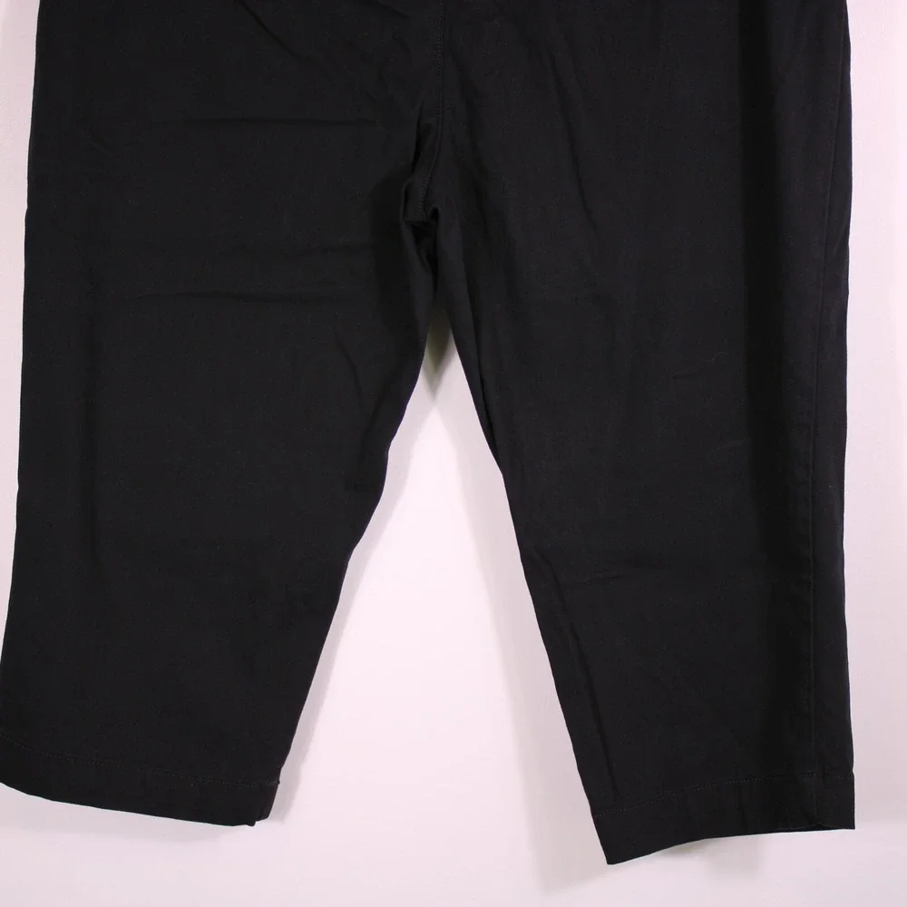 St. Johns Bay Capri Pants Womens 12 Black Classic Casual Stretch Mid-Rise 33x18